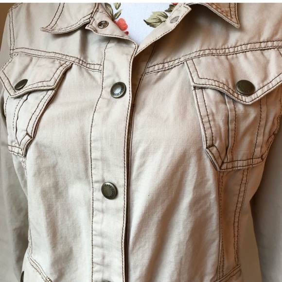 🤑DKNY Jeans Utility Jeans Style Cotton Jacket Tan - Picture 7 of 7